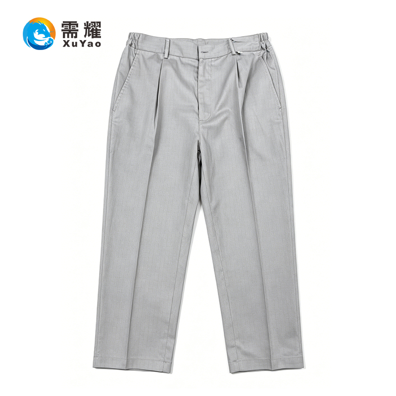 需耀 夏季工作服套装(含工作帽) 灰色短袖防静电 1套高清大图