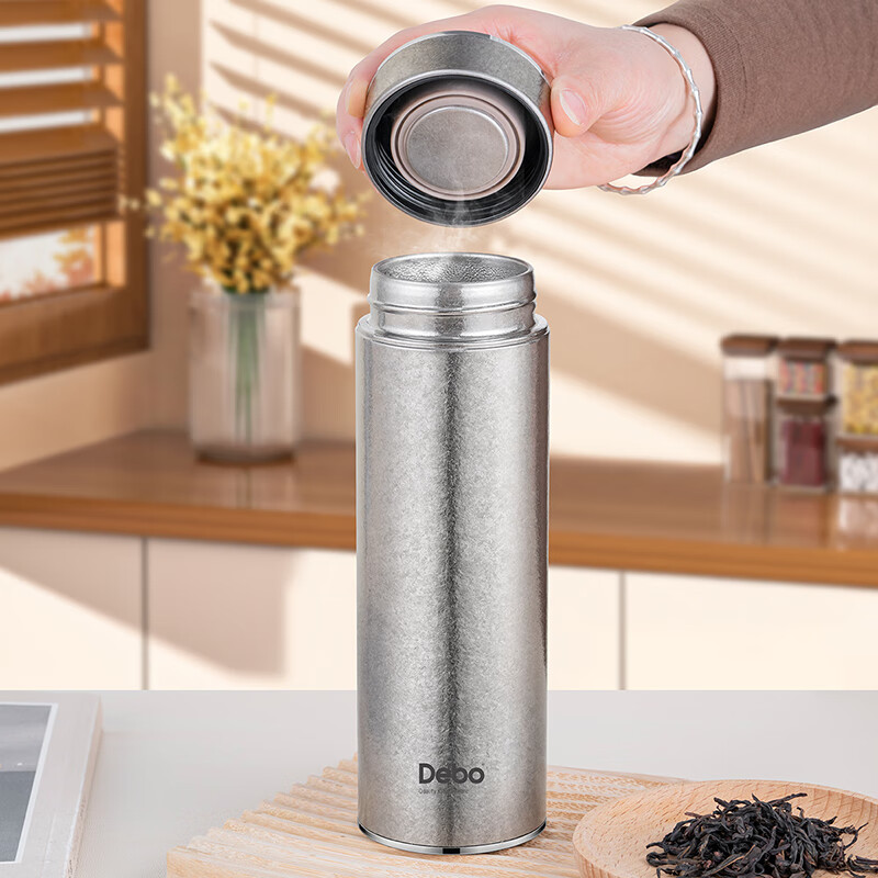 Debo德铂纯钛茶具套装功夫茶工具一壶三杯纯钛保温杯礼盒装卡特琳娜DEP-903高清大图