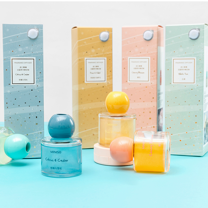 名创优品(miniso) 璀璨无火香薰白茶家用室内卧室房间厕所卫生间[英国梨与紫罗兰,80mL]