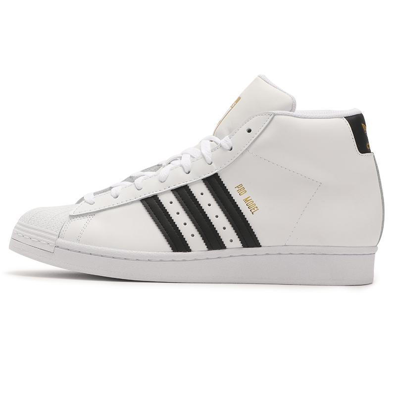 阿迪达斯男鞋三叶草金标贝壳头板鞋高帮皮质休闲鞋fv5722