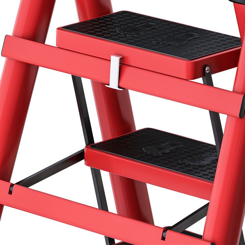 加厚红色二步梯梯子家用折叠人字梯伸缩多功能楼梯室内折叠工程梯折叠