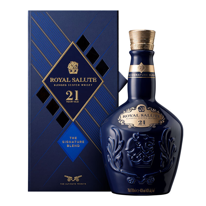 皇家礼炮(Royal Salute)洋酒 21年 苏格兰 威士忌 700ml(两种包装随机发)