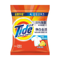 汰渍(Tide) 清香家用衣物无磷净白洗衣粉 218g*2袋