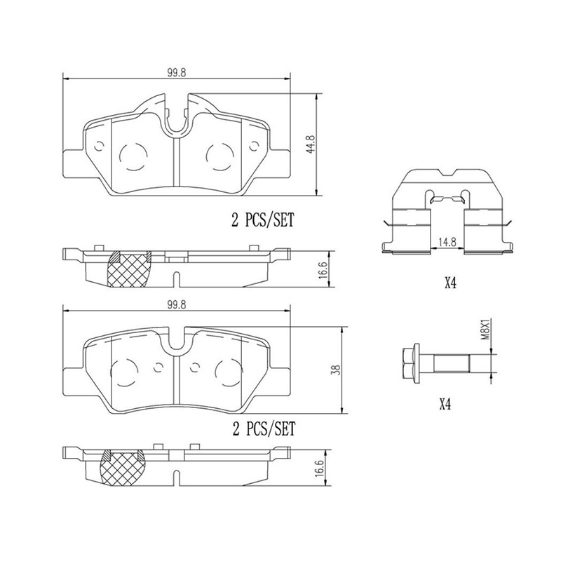 布雷博(brembo)后刹车片.陶瓷P06090N适用于MINI 3代