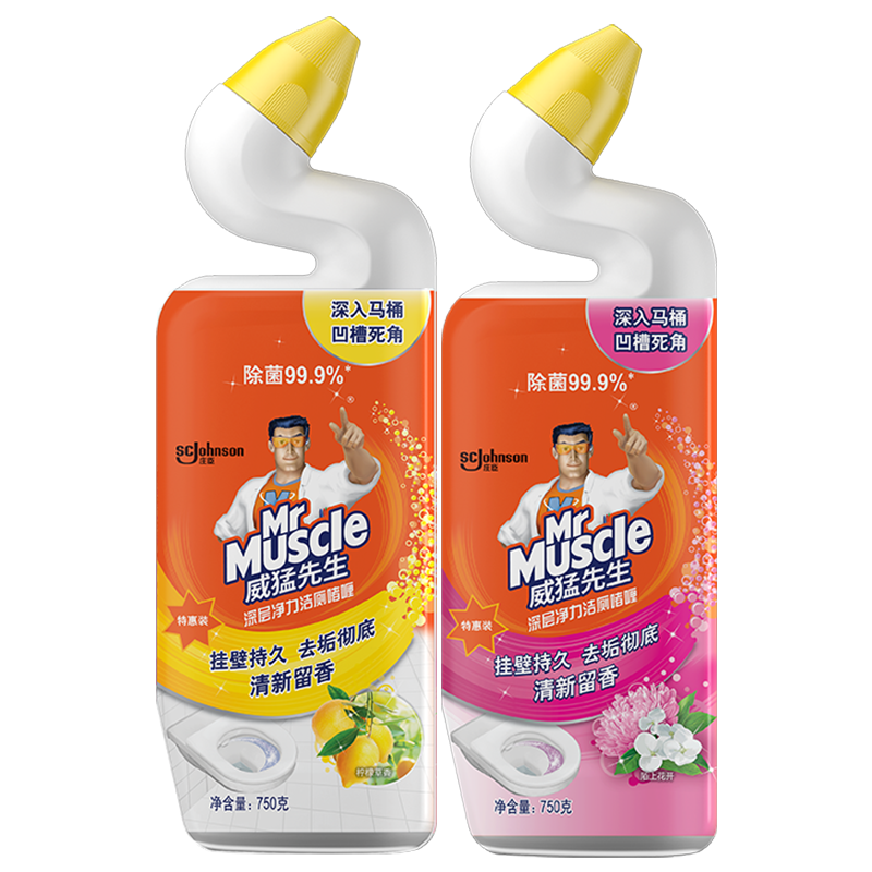 威猛先生(Mr Muscle)深层净力洁厕啫哩 柠檬草香750g+陌上花开750g