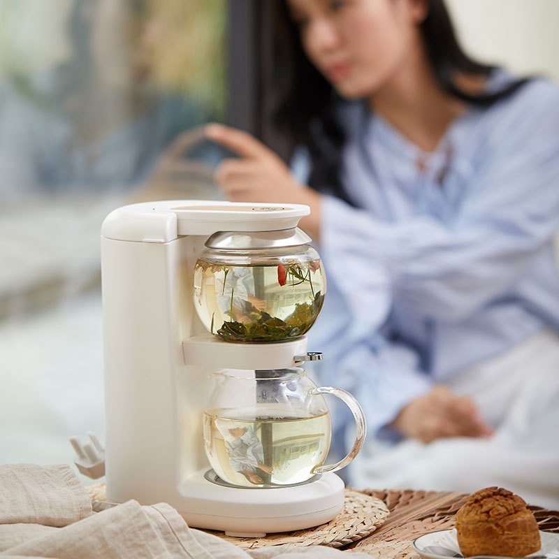 鸣盏煮茶器养生沙漏壶mini办公室小型家用多功能泡花煮茶壶茶饮机MZ-1151