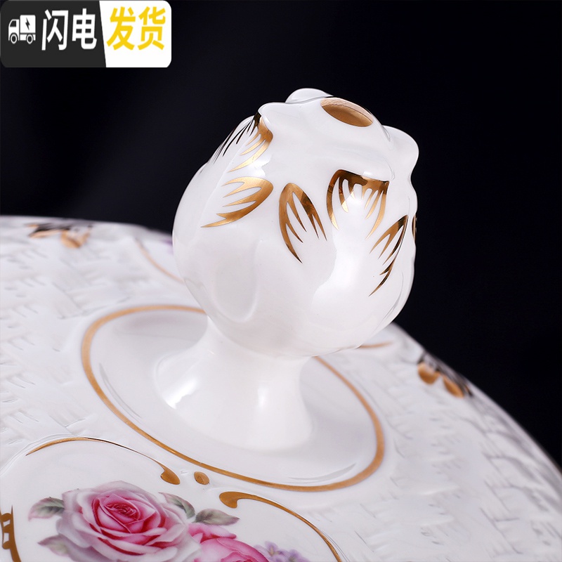 三维工匠欧式陶瓷米缸米桶储物罐储米箱防虫防潮25斤装米缸实用装饰摆件收纳桶高清大图