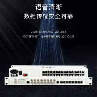 博扬 综合业务电话光端机 4路E1+30路电话+8路百兆物理隔离网+2路磁石 单纤20km 机架式 1对