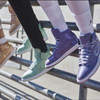 AIR Jordan 1 GS 美国直邮正品 AJ1淡雅绸缎运动鞋休闲高帮篮球鞋女鞋AO1847-345