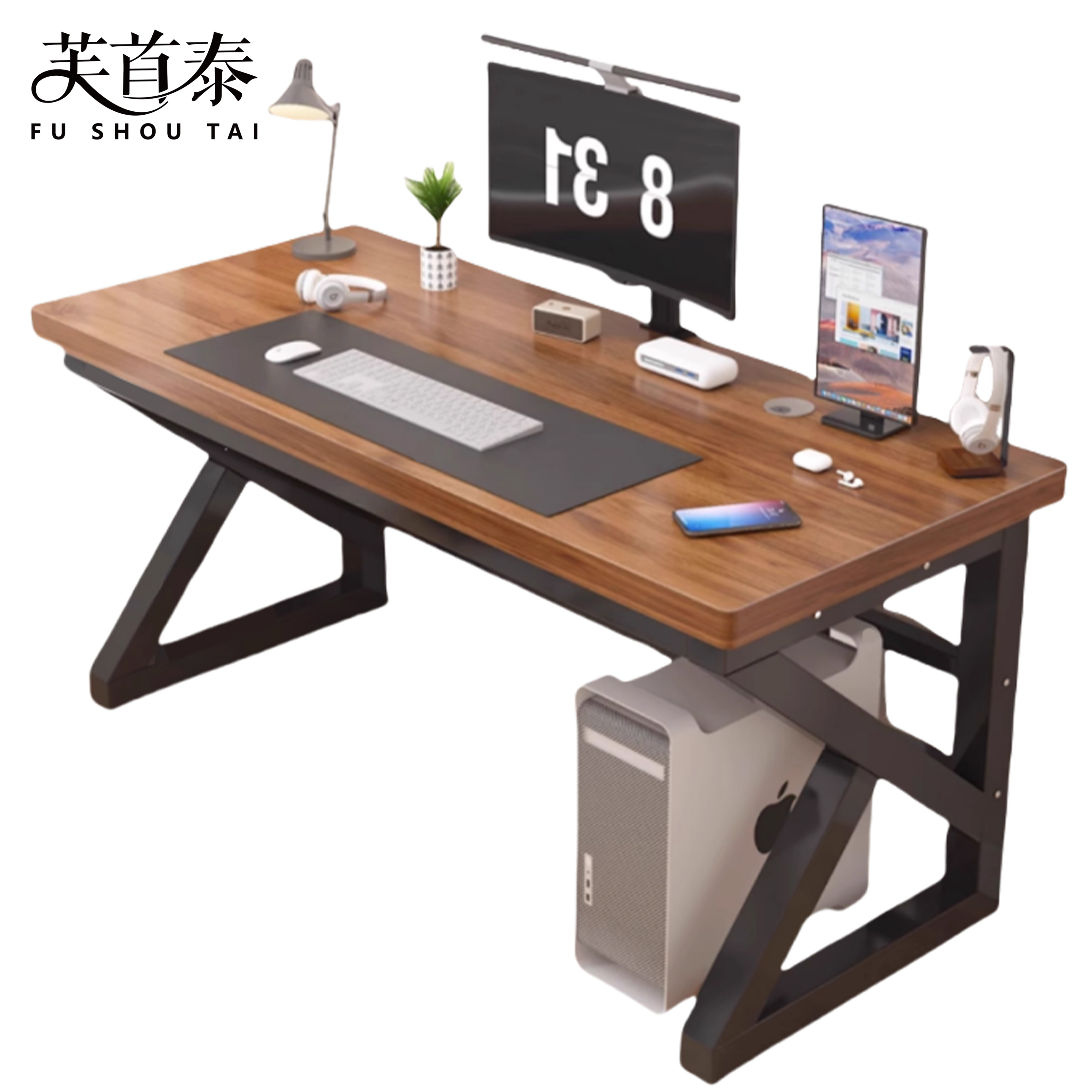 芙首泰木质电脑桌1100*600*750mm张高清大图