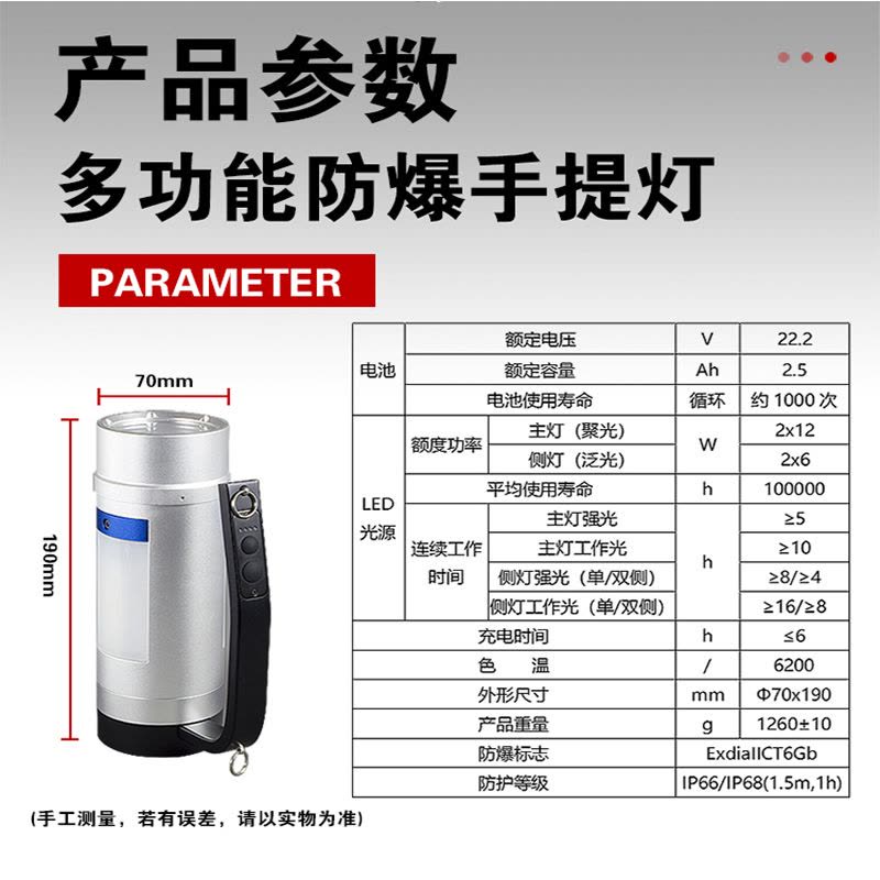 SW2320B手提式防爆探照灯防爆固态手提LED探照灯(计价单位:台)图片