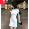 YIBUSHENG白色T恤裙收腰显瘦设计感开叉包臀裙季连衣裙女A字裙子