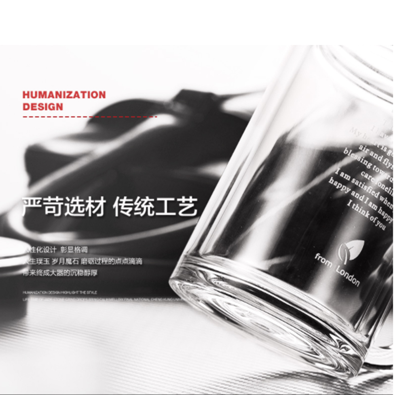 特美刻双层泡茶杯商务玻璃杯便携水杯子 人民的名义李达康书记同款双层玻璃杯1BSB1132高清大图