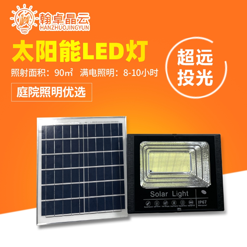翰卓晶云 太阳能灯LED投光灯露营营地灯室外防水路灯800W HZ-598S-008高清大图