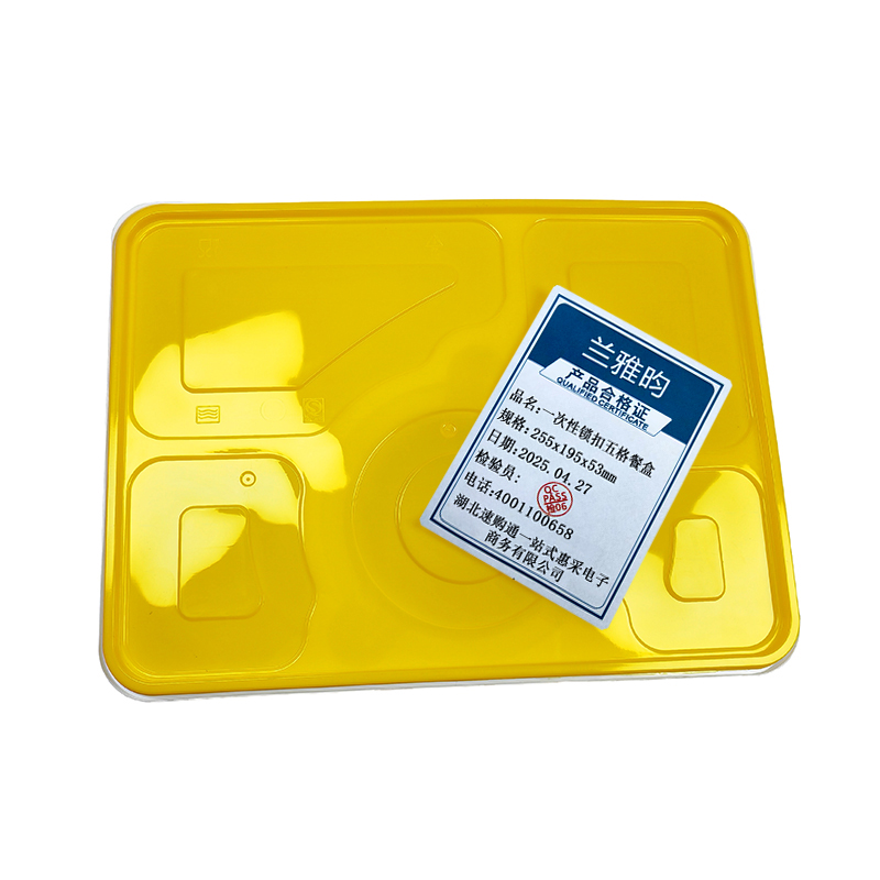 兰雅昀 一次性锁扣五格餐盒 255x195x53mm 个