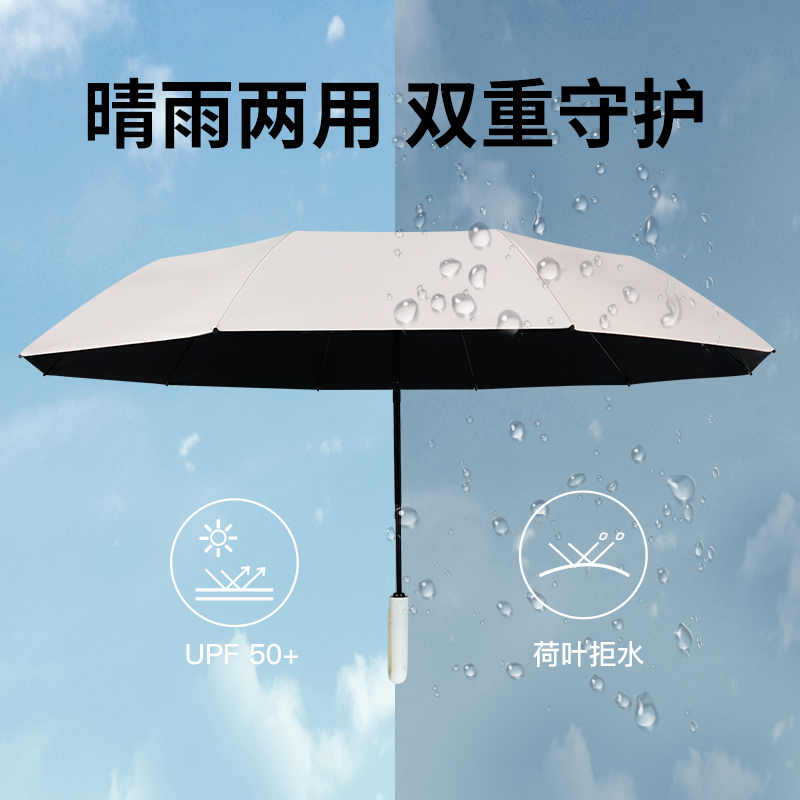 红叶自动雨伞大号加固结实抗风男士商务折叠反向双人晴雨两用伞W6824 20骨高清大图