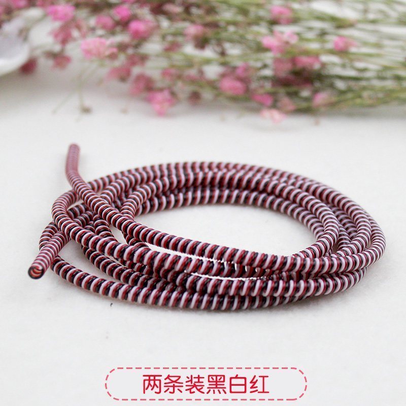 家柏饰(CORATED)耳机保护绳充电器保护线苹果安卓手机保护套耳机弹簧缠绕线器 1.1米黑白红【两条装】
