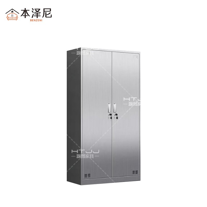本泽尼 不锈钢衣柜 两门更衣柜 HTZ-BXG942-C 900*420*1800mm 组高清大图