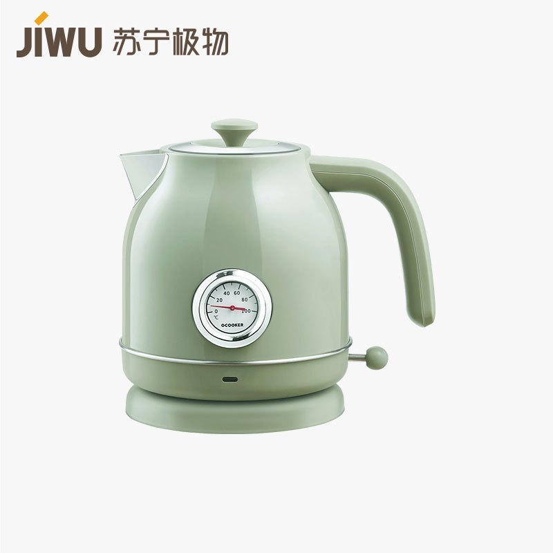 苏宁极物 圈厨复古电热水壶自动断电家用复古烧水壶（复古绿）