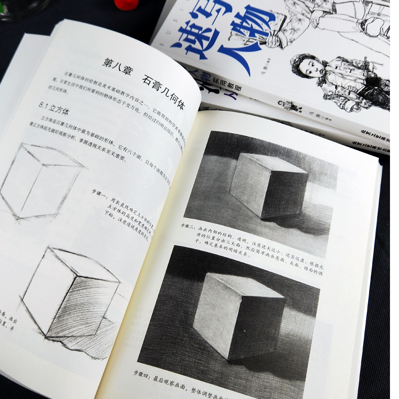 [醉染正版]正版全3册 绘画素描基础教程从入门到精通 速写人物教程漫画教程书入门书籍静物风景几何石膏体人物素描书入门自学高清大图