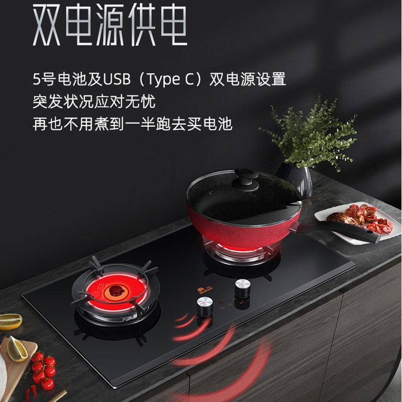 红日(RedSun)烟灶套装家用油烟机超薄近吸抽油烟机红外灶节能大线定时火力高热效灶 JED25H+TEM608B天然气