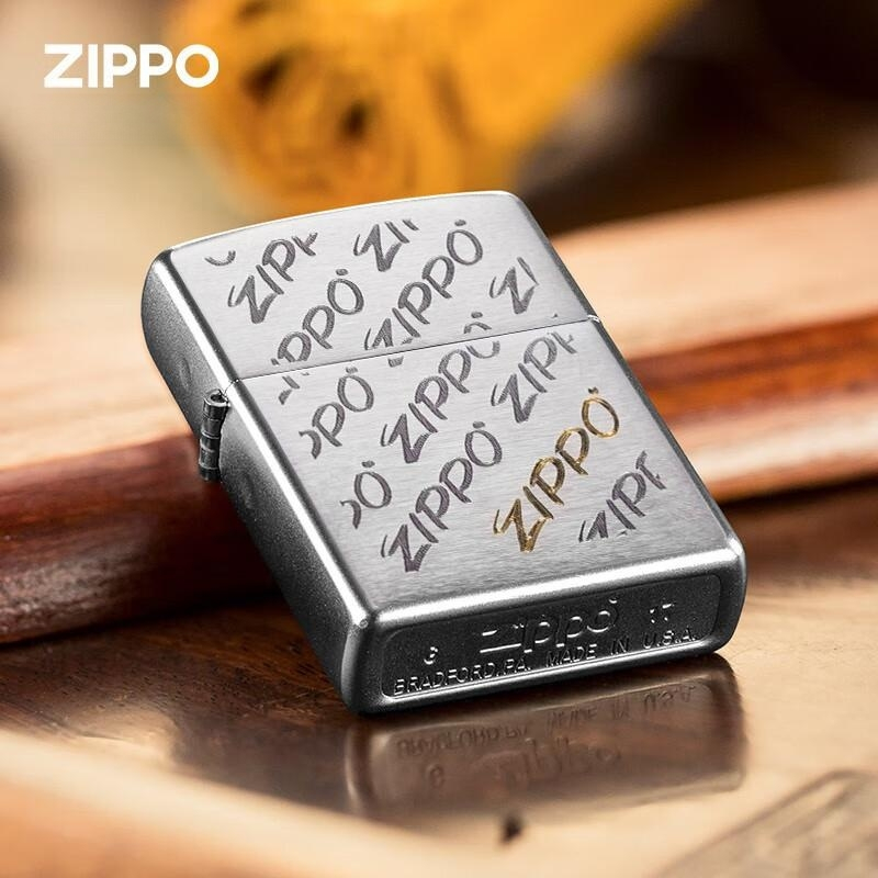 [苏宁自营]正品zippo打火机之宝经典铬标志28642防风煤油火机纯铜个性创意送礼