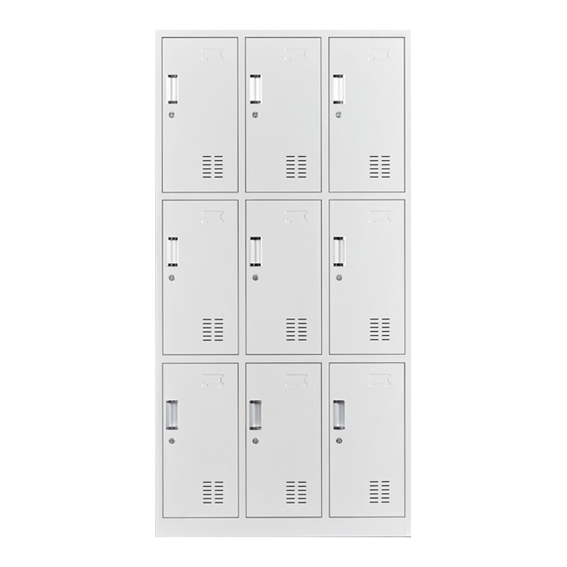 域赢更衣柜员工柜储物柜带锁铁皮柜更衣室衣柜浴室寄存包柜宿舍 九门更衣柜