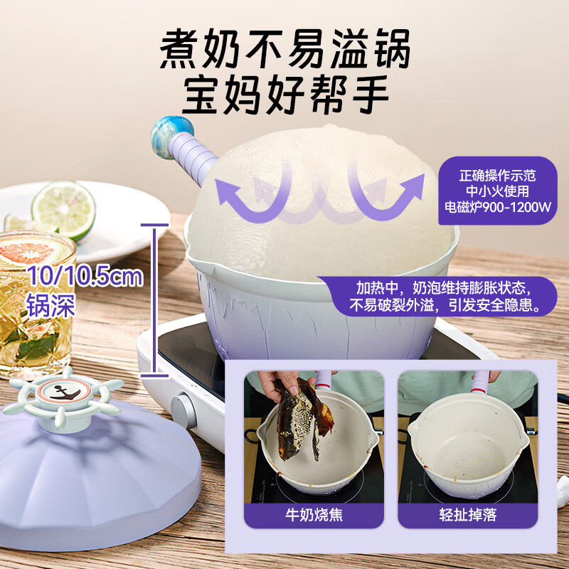帝伯朗(TIBORANG)旋转木马陶瓷多用奶锅 玲娜粉 20cm高清大图
