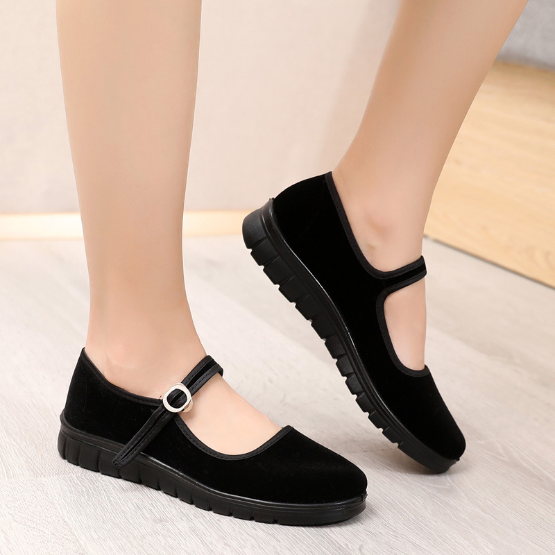 老北京布鞋女鞋平底单鞋软底防滑工作鞋女黑酒店上班鞋跳舞妈妈鞋