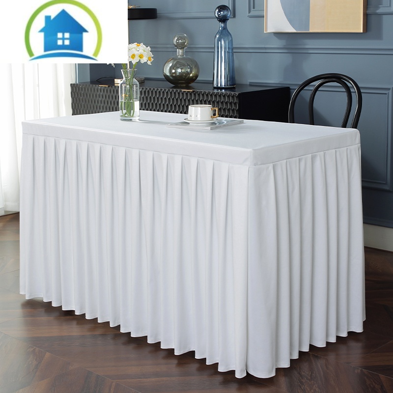 三维工匠会议桌布定制长方形会议室桌布高级感绒布桌套罩展会长条桌布