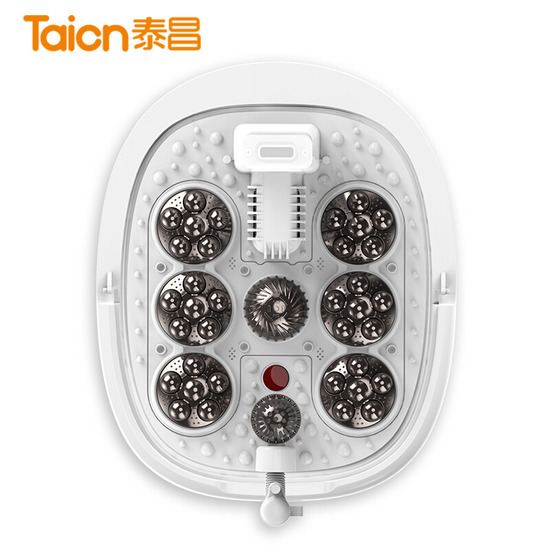 泰昌足浴盆泡脚桶苏宁自营全自动按摩恒温加热洗脚盆家用深桶沙发级熏蒸太极转盘漏电保护泡脚盆电动滚轮洗脚桶TC-11AZ6K