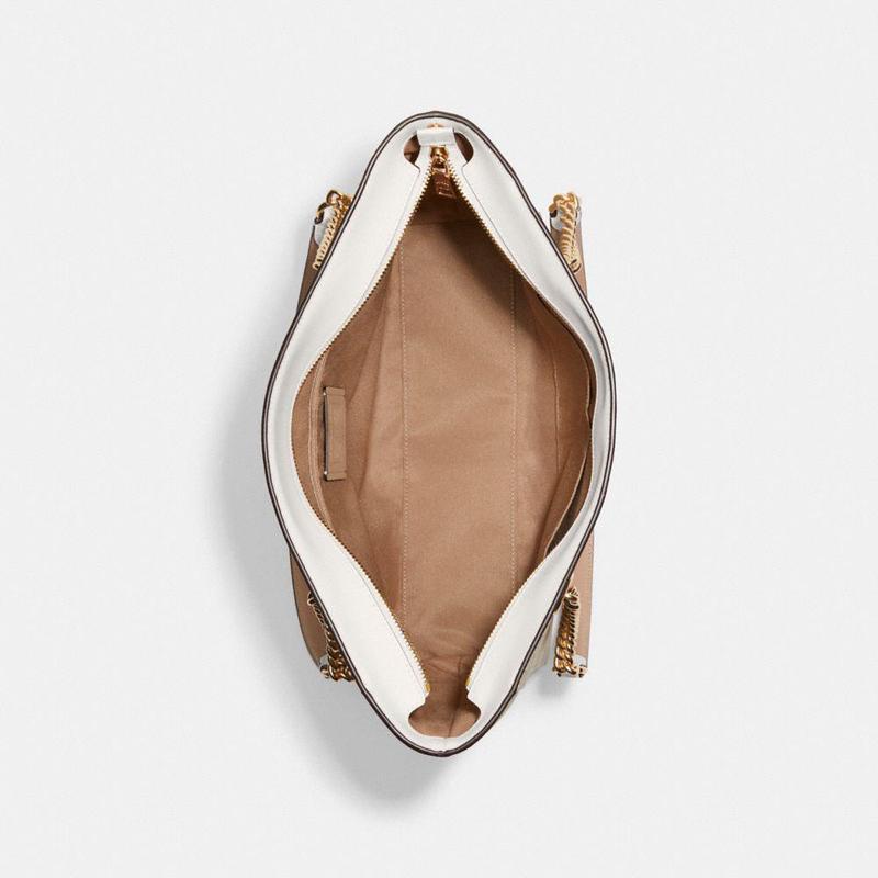 蔻驰coach女士手提包时尚轻奢cammie标志性帆布链式托特包女士单肩包c