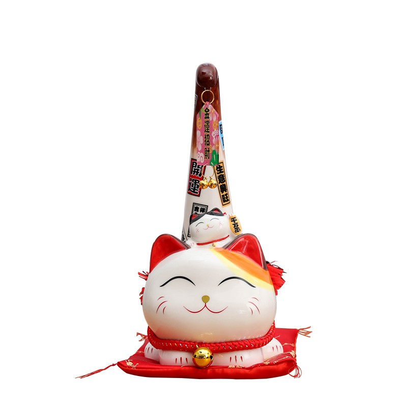 猫摆件 家居客厅日式发财猫 店铺开业收银台进宝创意礼品 三维工匠 小号猫高清大图
