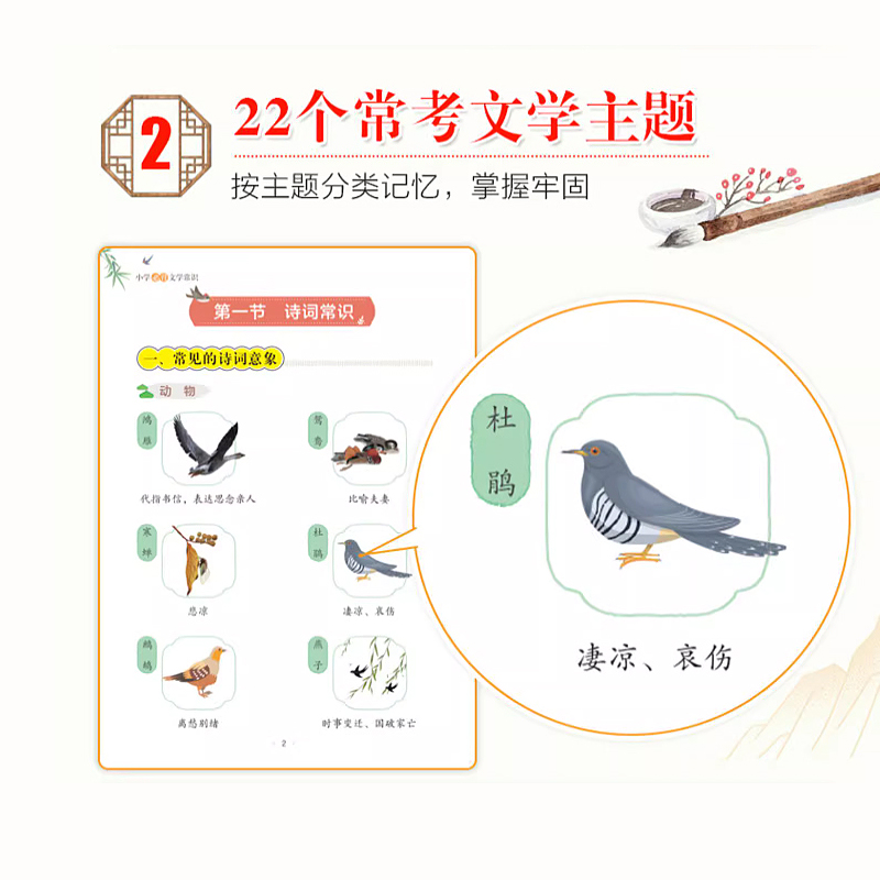 [全套2册]文学常识+古诗词120首 小学通用 [正版]小学必背文学常识积累大全彩图版一二三四五六年级语文文学常识基础知高清大图
