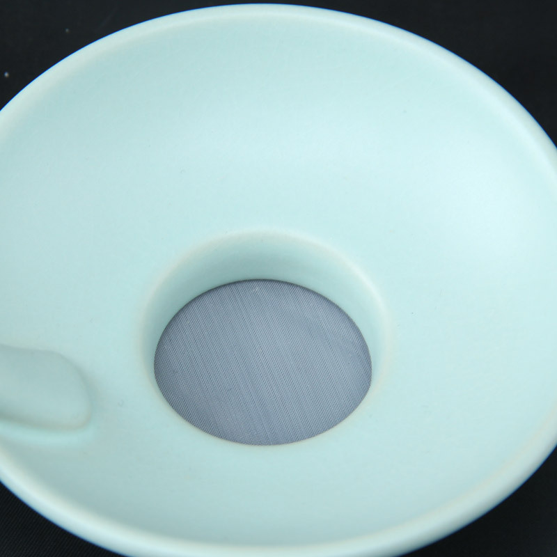唐宏坊 汝窑茶漏创意过滤网滤茶器茶滤茶托青瓷功夫茶具配件茶道日式茶隔 款式二