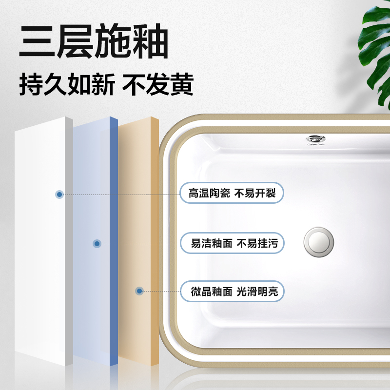 东鹏卫浴(DONGPENG)台下盆陶瓷方形洗手盆家用台盆卫生间小号洗脸盆面盆高清大图