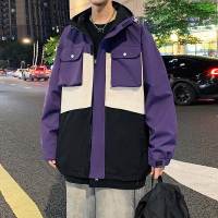 狮臣SHICHEN 2023年秋季新款男士夹克衫男士韩版休闲宽松工装外套连帽夹克外套男青少年时尚百搭男装