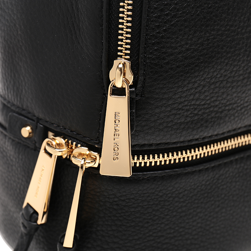 MICHAEL KORS 迈克·科尔斯 MK双肩包 奢侈品 牛皮女士金属拉链双肩包 中号黑色