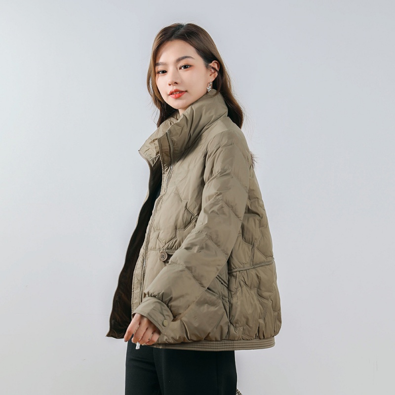 新款纯色宽松时尚洋气韩版白鸭绒保暖外套百搭羽绒服女_946_748高清大图