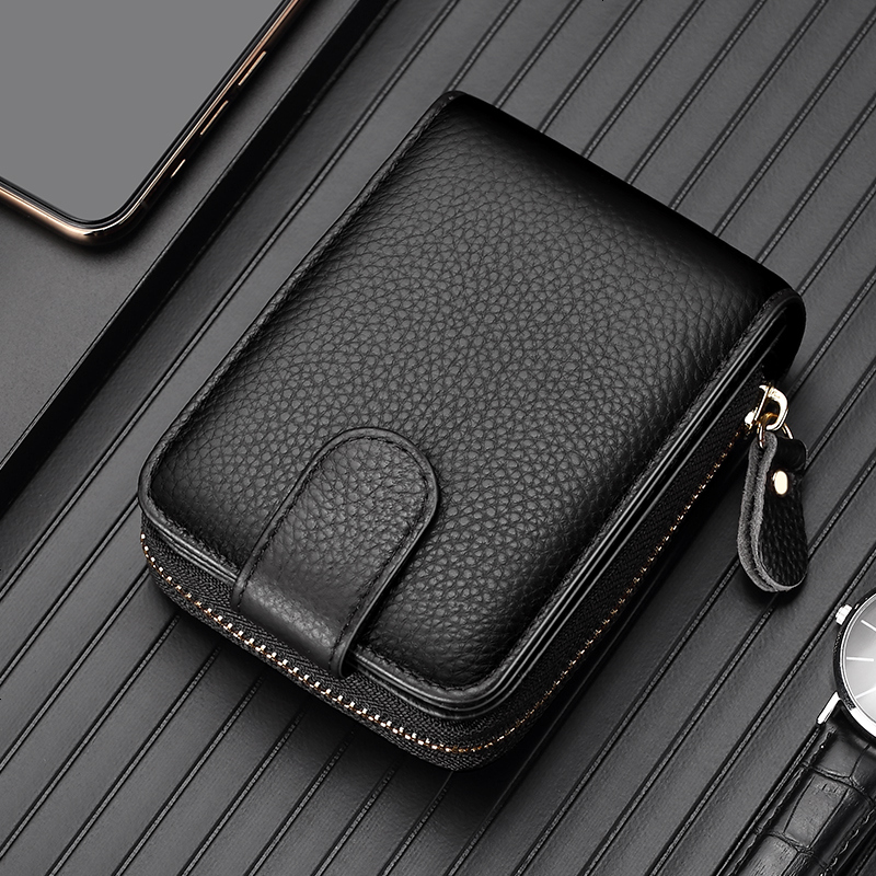[补贴10%]真皮卡包男驾驶证皮套多功能卡片夹行驶证一体包大容量卡套包 18卡位迷你款啡色[真皮材质]高清大图