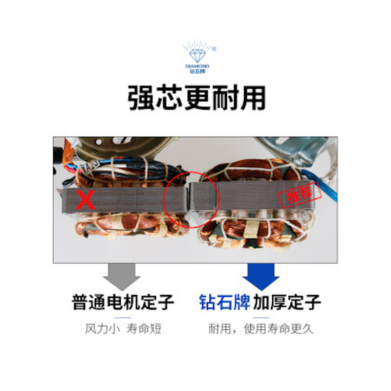 钻石牌(Diamond)电风扇 台式家用客厅落地扇 正常风4档可调 宿舍立式机械控制 静音办公室扇