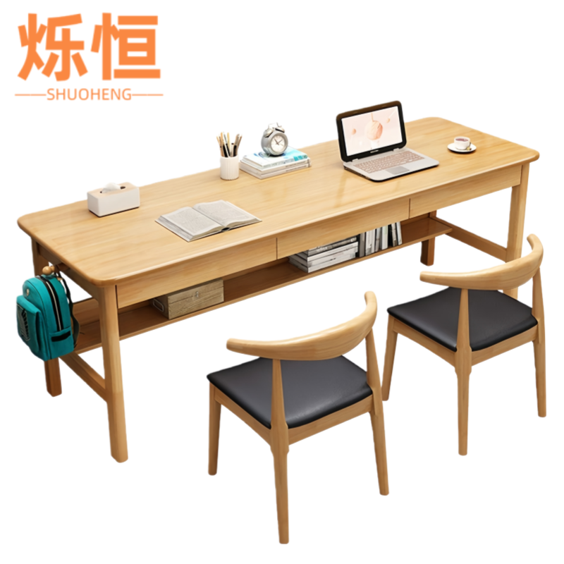 烁恒 书桌 1桌2凳 套高清大图