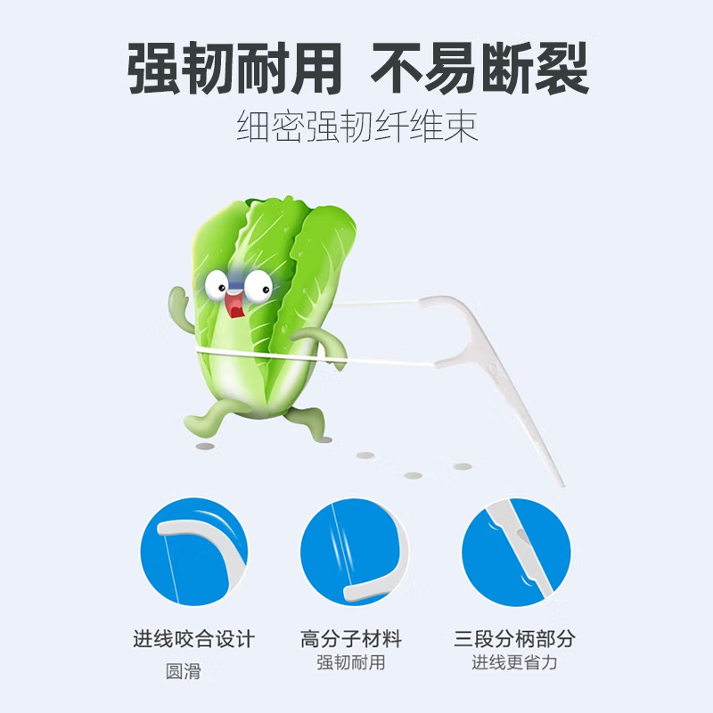 3M细滑牙线棒*1包(150支装) 牙齿牙缝护理清洁成人款高清大图