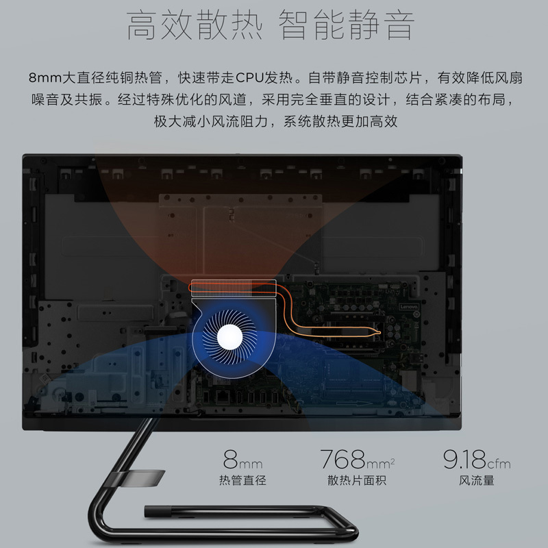 联想一体机AIO 520C-22 J4005 4G 256GSSD 集成显卡 21.5寸黑色