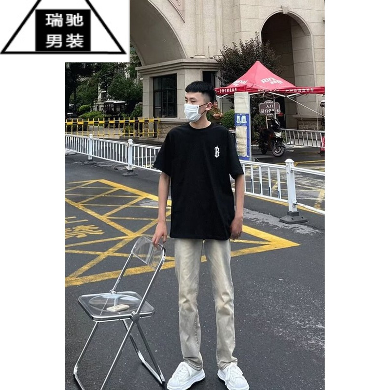 希杰狮王vibe风黄泥牛仔裤潮冬季网红高街男潮流百搭直筒宽松美式男款裤子