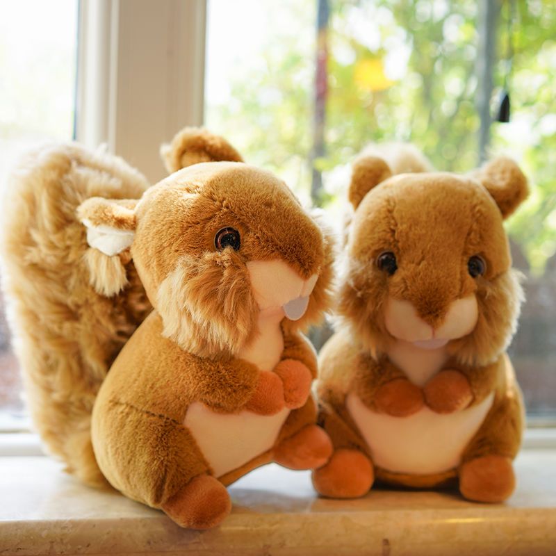 公仔大尾仿真巴松鼠毛绒玩具小可爱小号玩偶送女生儿童节生日礼物深