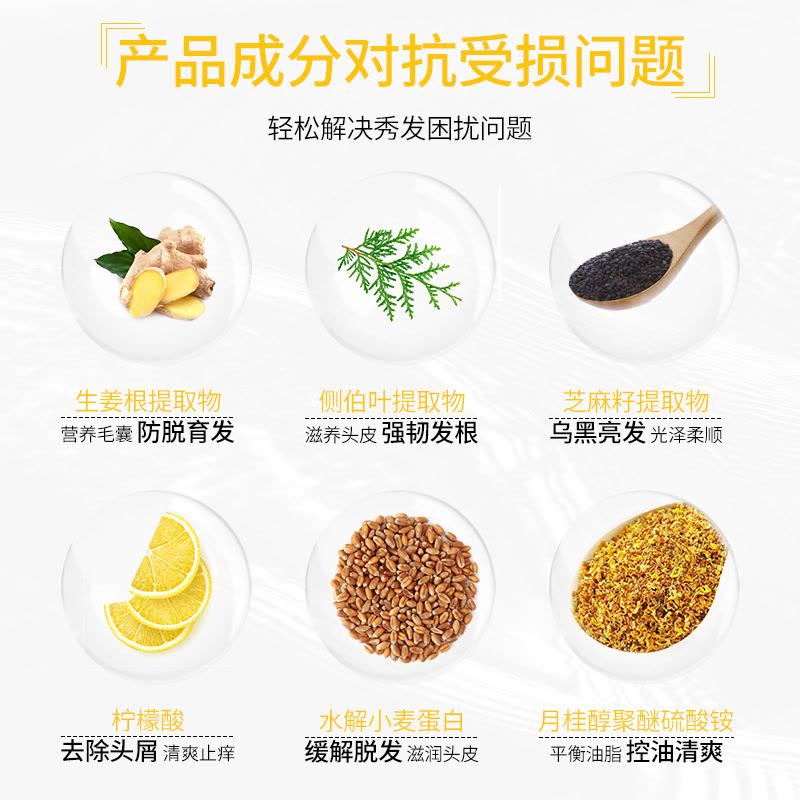 [优先发货]老姜王防脱发生发洗发水生姜汁增发密发育发膏固 重度防脱生发套餐400ml*3+20ml*3 其他/other图片
