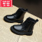 可莉允女童马丁靴2022年新款童鞋春秋款大秋冬靴子皮男童儿童短靴雪地靴