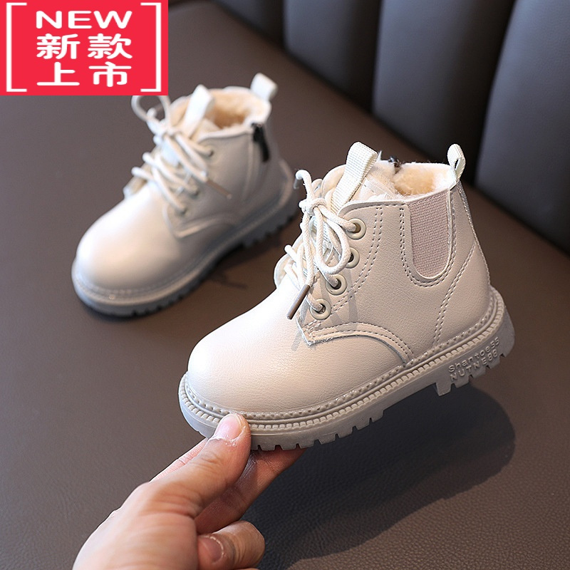 可莉允女童炸街马丁靴春秋款模特走秀黑色儿童靴子男童秋天两岁宝宝鞋子