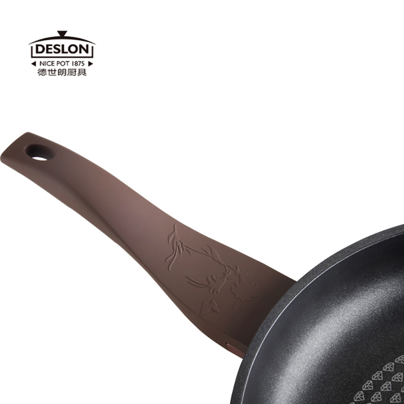 德世朗(DESLON) 锅具 DTJ-C502-陶晶钻石聚能炒锅 30cm 单生活电器 德世朗 锅具单个装